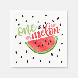 Serviette En Papier Un dans un Melon Anniversaire Napkin - Rouge