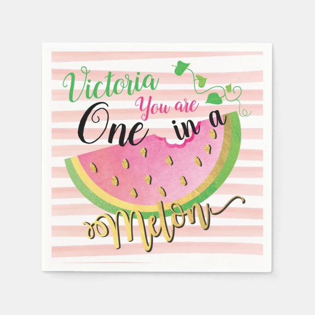 Serviette En Papier Un dans un Melon Birthday Watermelon serviettes en (Devant)