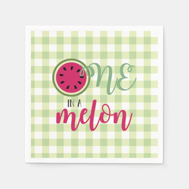Serviette En Papier Un dans un Melon Watermelon Premier anniversaire (Devant)
