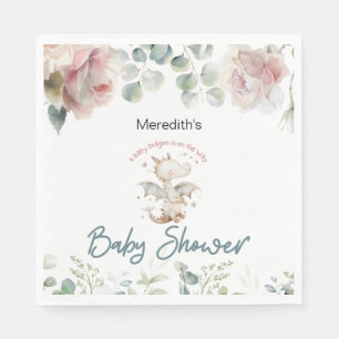 Serviette En Papier Un Dragon Bébé est sur le chemin Baby shower