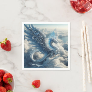 Serviette En Papier Un dragon entouré de nuages