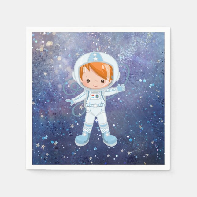 Serviette En Papier Un garçon astronaute Espace extra-atmosphérique (Devant)