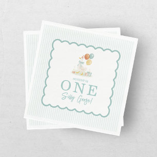 Serviette En Papier Un Garçon Bleu Canard Un Premier Anniversaire Ridi