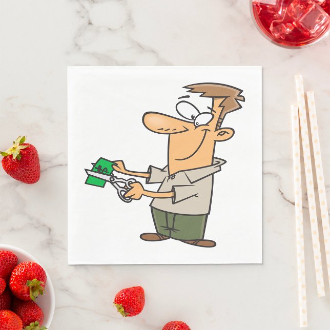 Serviette En Papier Un Homme Coupe De L'Argent Serviettes (Créateur téléchargé)