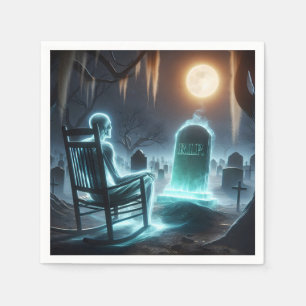 Serviette En Papier Un Homme Ghoost Dans Le Cimetière