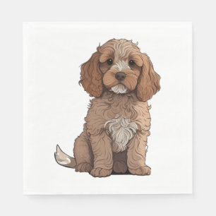 Serviette En Papier Un joli Cockapoo brun