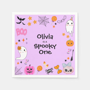 Serviette En Papier Un joli premier anniversaire Halloween de la coule