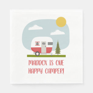 Serviette En Papier Un Joyeux Camper Red Trailer Anniversaire