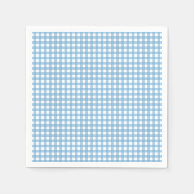 Serviette En Papier Un lapin est un bleu En vichy anniversaire (Devant)