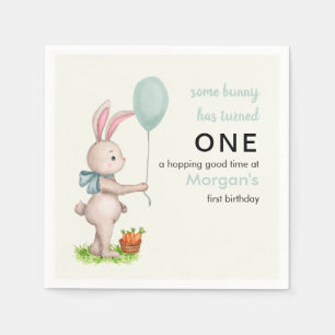 Serviette En Papier Un lapin est un mignon lapin Ballot 1er anniversai