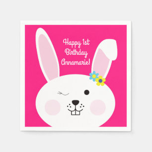 Serviette En Papier Un lapin mignon, un lapin mignon, 1er anniversaire