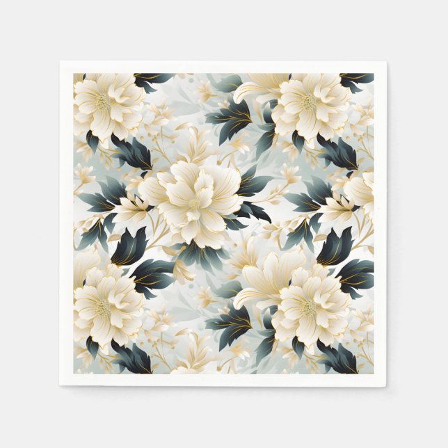 Serviette En Papier Un Mariage Floral Series Design 7 (Devant)