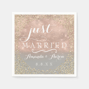 Serviette En Papier Un Mariage Ombre Rose Gold Confetti vient de se ma