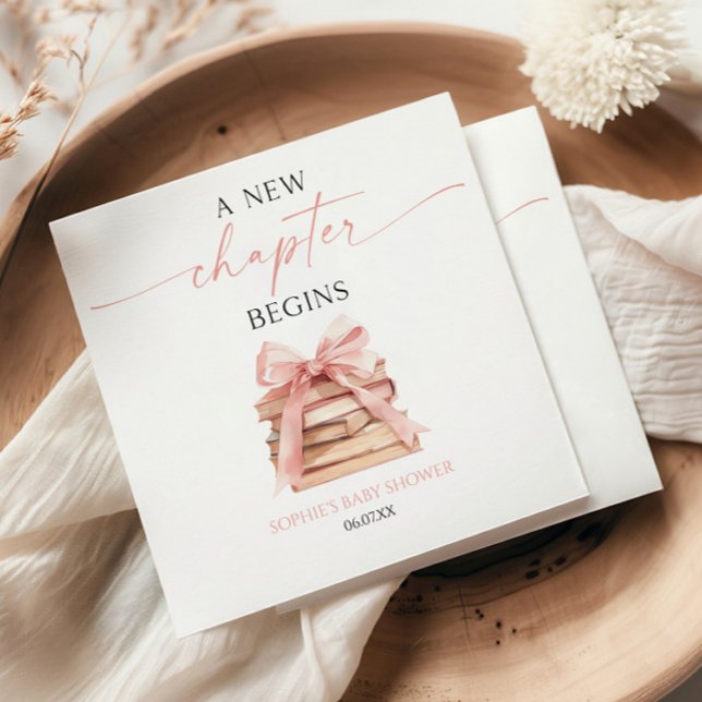 Serviette En Papier Un nouveau chapitre commence le Baby shower de liv (Créateur téléchargé)