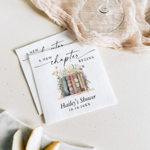Serviette En Papier Un nouveau chapitre commence, thème de livre pour 