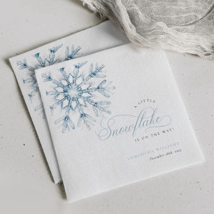 Serviette En Papier Un petit Baby shower bleu Snowflake