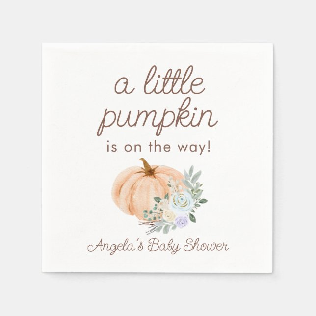 Serviette En Papier Un Petit Baby shower Citrouille (Devant)