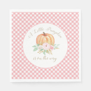 Serviette En Papier Un Petit Baby shower Citrouille Plat Rose Floral