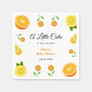 Serviette En Papier Un Petit Baby shower Citrus Orange Au Citron Cutie