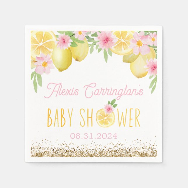 Serviette En Papier Un petit Baby shower de citron doux (Devant)