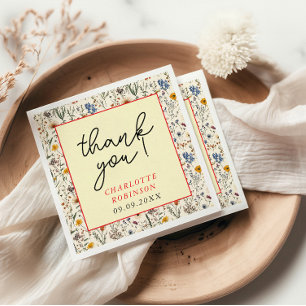 Serviette En Papier Un petit Baby shower de fille Fleur sauvage