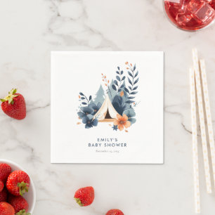 Serviette En Papier Un Petit Baby shower De La Forêt De Camper