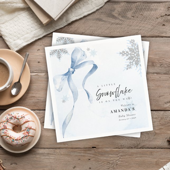 Serviette En Papier Un petit Baby shower de Parties scintillant Snowfl (Créateur téléchargé)