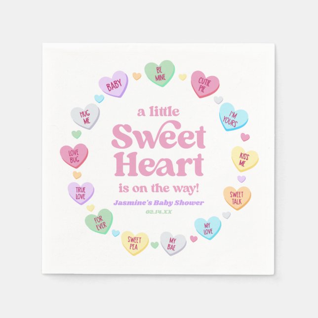Serviette En Papier Un petit Baby shower de Saint Valentin (Devant)