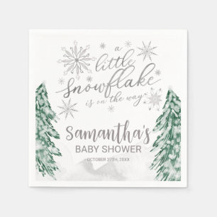 Serviette En Papier Un petit Baby shower d'hiver de flocon de neige