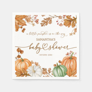 Serviette En Papier Un petit bébé citrouille automnal Shower Leaves &