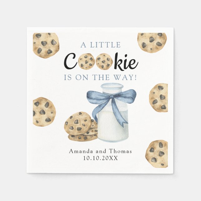 Serviette En Papier Un petit biscuit est en route Baby shower (Devant)