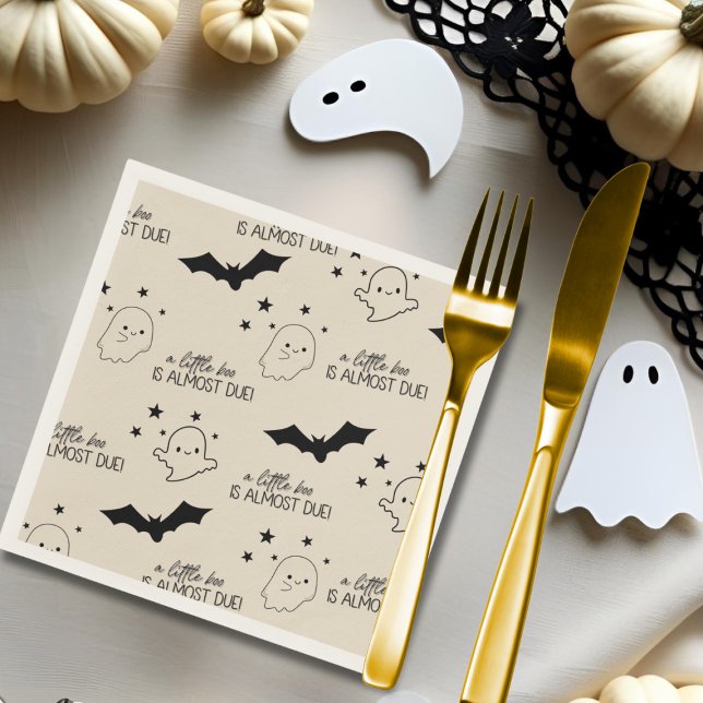 Serviette En Papier Un Petit Boo Est Presque À baby shower (A Little Boo Is Almost Due baby shower Napkins)