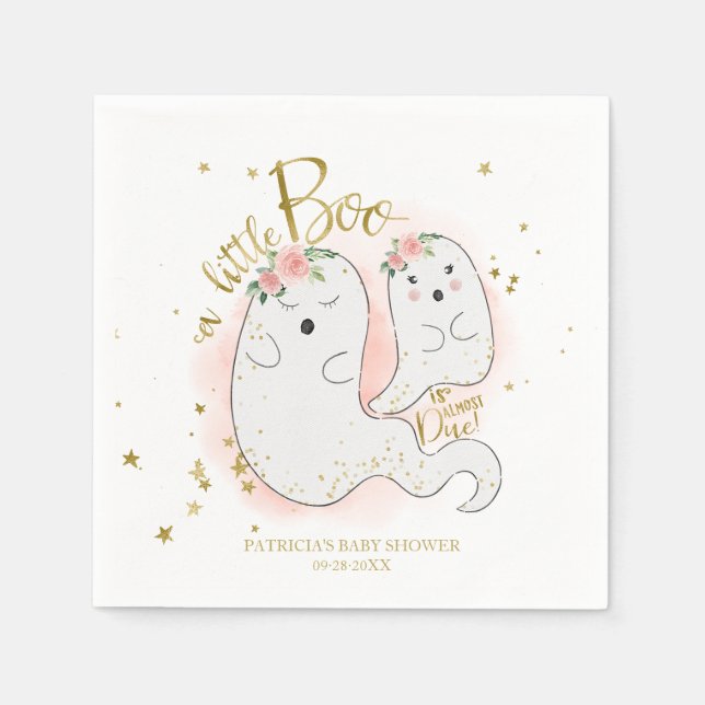 Serviette En Papier Un Petit Boo Joli Baby shower Fille Halloween (Devant)
