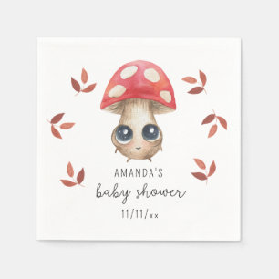 Serviette En Papier Un petit champignon est en route - Baby shower