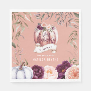 Serviette En Papier Un petit citrouille floral automne 1er anniversair