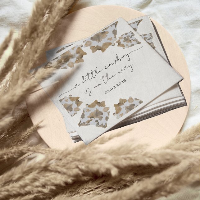 Serviette En Papier Un petit cowboy est sur le chemin (cowboy napkins)