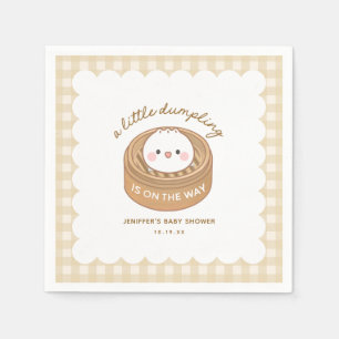 Serviette En Papier Un Petit Dumpling Est Sur Le Chemin Baby shower