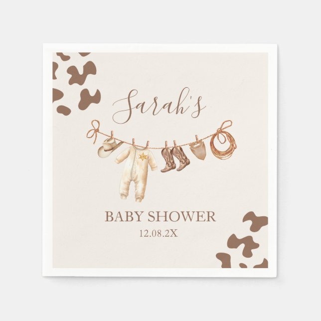 Serviette En Papier Un petit garçon Baby shower Cowboy (Devant)