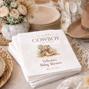 Serviette En Papier Un Petit Garçon Bottes de Cowboy Salle de Bain Wes