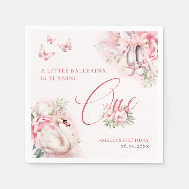 Serviette En Papier Un petit lac de cygne de Ballerina Premier anniver (Devant)