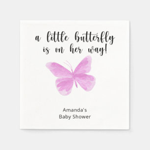 Serviette En Papier Un petit papillon est en chemin Baby shower