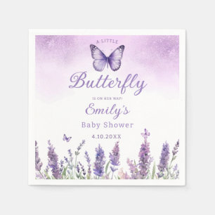 Serviette En Papier Un petit papillon violet mignon fille baby shower