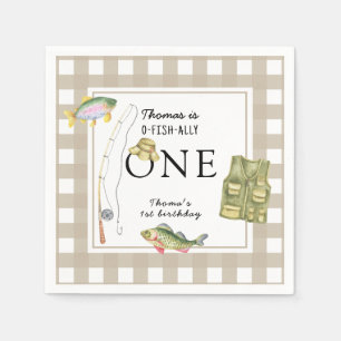 Serviette En Papier Un petit pêcheur fête d'anniversaire