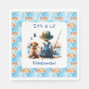 Serviette En Papier Un Petit Pêcheur Le Baby shower du garçon mou