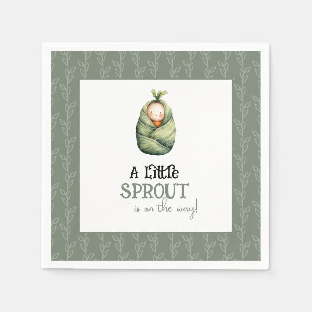 Serviette En Papier Un petit Sprout sur le chemin Baby shower serviett (Devant)