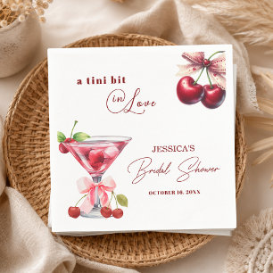 Serviette En Papier Un peu amoureuse de Cherry Martini Enterrement de