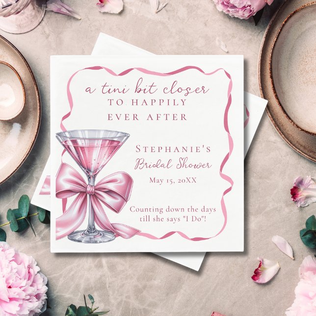 Serviette En Papier Un peu plus près Chic Pink Martini Enterrement de  (Créateur téléchargé)