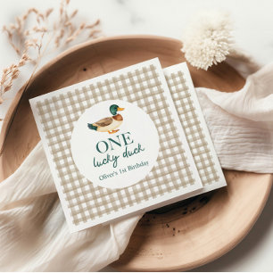 Serviette En Papier Un premier anniversaire de Lucky Duck