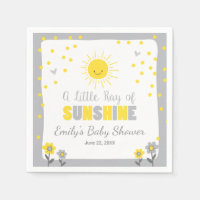 Un rayon de soleil papier Baby shower Napkin Sun