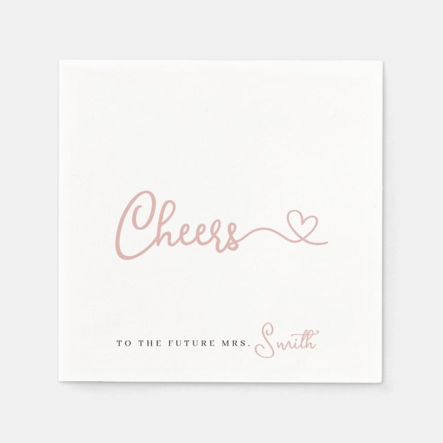 Serviette En Papier Un Rose minimaliste pour l'avenir Mme. (Devant)